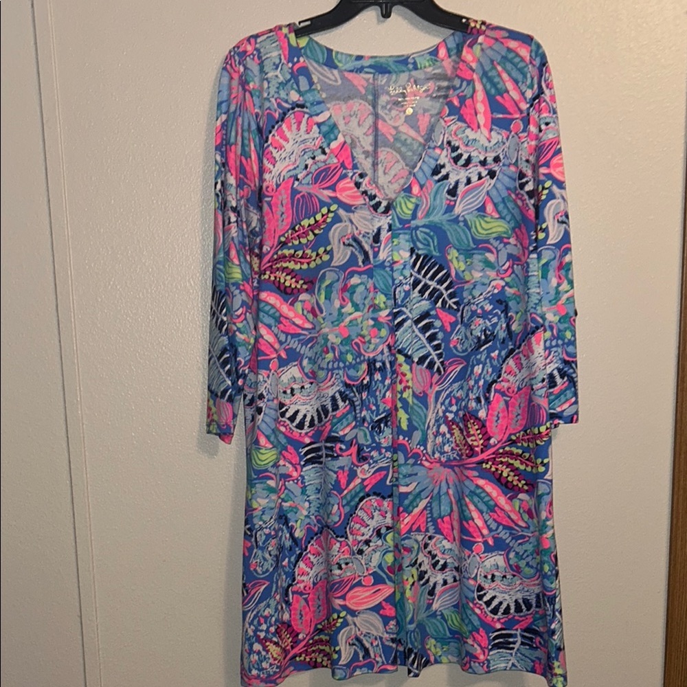 Lilly Pulitzer Blue and Pink Floral Dress